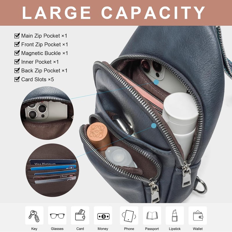 CLUCI Small Sling Bag for Women, Vegan Leather Fanny Pack Crossbody Bags for Women, Unique Birthday Gifts - Image 3